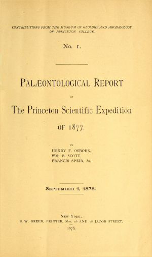 [Gutenberg 64451] • Palæontological Report of the Princeton Scientific Expedition of 1877